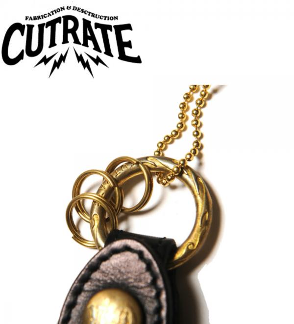CUTRATE LEATHER KEY RING BLACK カットレート・レザーキーリング