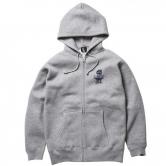 【SALE 40%OFF】PAWN THE NO-1 LOGO ZIP HOODIE 92305 GRAY BLACK(パウン・ナンバー1ロゴジップアップパーカー・グレー・ブラック)