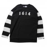 PAWN JAIL FOOTBALL SWEATER 96401 BLACK/BORDER(パウン・ジャイルフットボールセーター・ブラック/ボーダー)