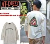 AT-DIRTY UNDERGROUND 3/4 SLEEVE TEE NATURAL(アットダーティー・アンダーグラウンド7分袖丈Tシャツ・ナチュラル)