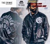 CRIMIE Majestic x THE CRIMIE SATIN STADIUM JACKET BLACK(クライミー・マジェスティック×クライミーのコラボレーションアイテムサテンスタジアムジャケット・ブラック)