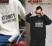 AT-DIRTY HIGH VOLTAGE L/S TEE NATURAL/BLACK(アットダーティー・ハイボルテージ長袖Tシャツ・ナチュラル/ブラック)