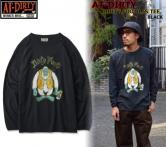 AT-DIRTY DIRTY FOOT L/S TEE BLACK(アットダーティー・ダーティーフッド長袖Tシャツ・ブラック)