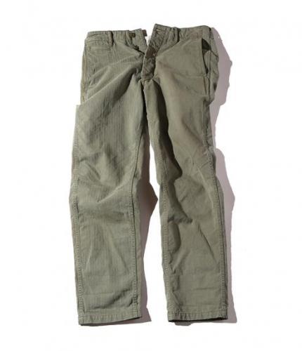 CUTRATE HERRINGBONE×TWILL TROSERS PANTS OLIVE(カットレート ...