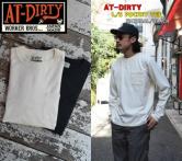 AT-DIRTY L/S POCKET TEE  NATURAL/BLACK(アットダーティー・ロングスリーブポケットTシャツ・ナチュラル/ブラック)