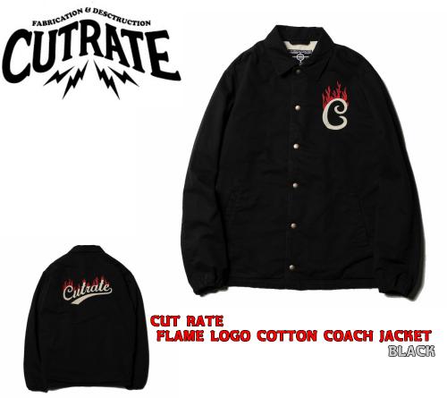 CUTRATE FLAME LOGO COTTON COACH JACKET BLACK(カットレイト ...