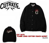 CUTRATE FLAME LOGO COTTON COACH JACKET BLACK(カットレイト・フレームロゴコットンコーチジャケットジャケット・ブラック)
