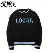 CUTRATE LINE RIB CREW NECK LOCAL SWEAT BLACK(カットレー・ラインリブクルーネックスウェット・ブラック)