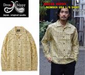 DRESS HIPPY NUMBER USA L/S SHIRT YELLOW (ドレスヒッピー・ナンバーUSAシャツ・イエロー)