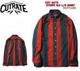CUTRATE STRIPE B,D L/S SHIRT NAVY.RED(カットレイト・ストライプボタンダウンストライプシャツ・ネイビー.レッド)