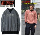 AT-DIRTY CREW HEAVY SWEAT W.BLACK/S.PINK(アットダーティー・クルーヘビースェット・Wブラック/Sピンク)