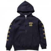 【SALE 40%OFF】PAWN BONE LOGO ZIP HOODIE 92306 GRAY NAVY BLACK(パウン・BONE ロゴジップアップパーカー・グレー ネイビー ブラック)