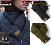 AT-DIRTY ATD FOLD DOWN MUFFLER BLACK/OLIVE(アットダーティー・ATDホールドダウンマフラー・ブラック/オリーブ)