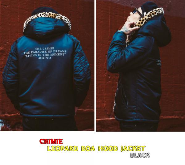 CRIMIE LEOPARD BOA HOOD JACKET KHAKI/BLACK(クラミー・レオパード 