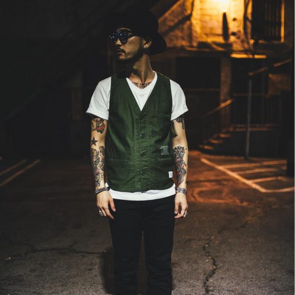 CRIMIE JOE MILITARY VEST・KHAKI/BLACK(クライミー・ジョイミリタリー