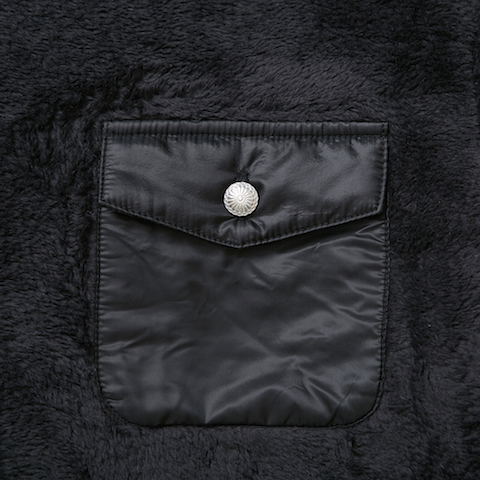 SALE 30%OFF】CRIMIE BOA FLEECE MIX CREW NECK BLACK/KHAKI(クラミー 