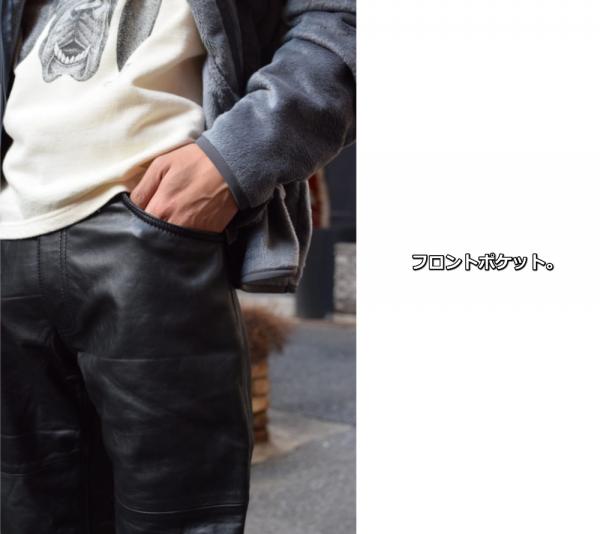 DRESS HIPPY TOPPER LEATHER PANTS  BLACK(ドレスヒッピー・トパーレザーパンツ・ブラック)