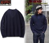 AT-DIRTY ATD JEEP HENRY KNIT  NAVY(アットダーティー・ATD ジープヘンリーネックニット・ネイビー)