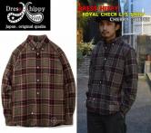 DRESS HIPPY ROYAL CHECK L/S SHIRT CHERRY×BEIGE(ドレスヒッピー・ロイヤルチェックロングスリーブシャツ・チェリー×ベージュ)