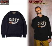 AT-DIRTY DIRTY FIRE KNIT BLACK(アットダーティー・ダーティーファイアニット・ブラック)