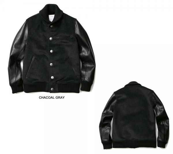 CRIMIE ALPACA AWARD JACKET BLACK/CHACOAL GRAY (クラミー・アルパカ 