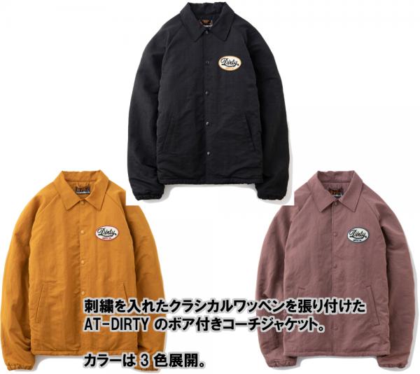 AT-DIRTY BOA COACH JACKET MUSTARD(アットダーティー・ボアコーチ