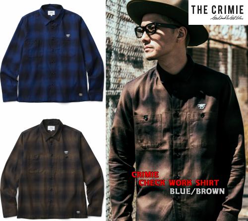 CRIMIE CHECK WORK SHIRT BLUE/BROWN(クライミー・チェックワーク ...
