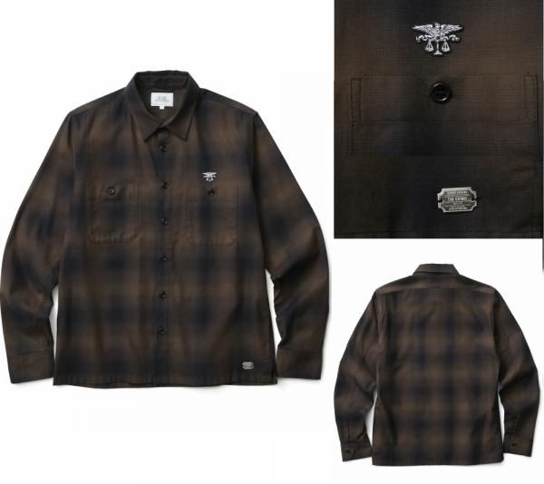 CRIMIE CHECK WORK SHIRT BLUE/BROWN(クライミー・チェックワーク ...