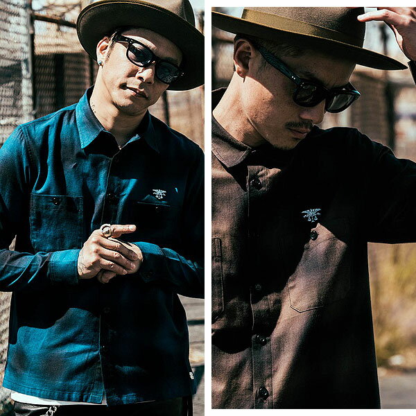 CRIMIE CHECK WORK SHIRT BLUE/BROWN(クライミー・チェックワーク ...