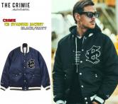 CRIMIE CR STADIUM JACKET BLACK/NAVY(クライミー・CRスタジアムジャケット・ブラック/ネイビー)