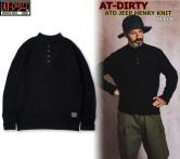 AT-DIRTY ATD JEEP HENRY KNIT  BLACK(アットダーティー・ATD ジープヘンリーネックニット・ブラック)