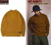 AT-DIRTY ATD JEEP HENRY KNIT  MUSTARD(アットダーティー・ATD ジープヘンリーネックニット・マスタード)