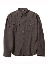 CUTRATE L/S PLANE WOOL SHIRT/BROWN(カットレート・プレーンウールシャツ・ブラウン)