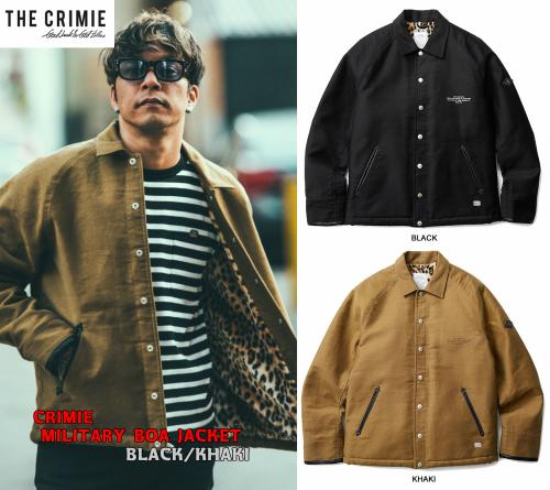 CRIMIE MILITARY BOA JACKET BLACK/KHAKI(クラミー・ミリタリーボア ...