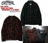 CUTRATE ROPE PATTERN CORDUROY L/S SHIRT NAVY/BLACK(カットレイト・ロープパターンコーデュロイロングスリーブシャツ・ネイビー/ブラック)