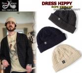 DRESS HIPPY ROPE KNIT CAP CHARCOAL/IVORY/NAVY(ドレスヒッピー ロペニットキャップ・チャコール/アイボリー/ネイビー)