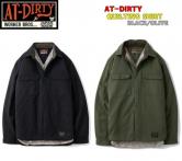 AT-DIRTY QUILTING SHIRT  BLACK/OLIVE(アットダーティー・キルティングシャツ・ブラック/オリーブ)