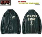 AT-DIRTY ATD LEATHER COACH JACKET GREEN(アットダーティー・ATDレザーコーチジャケット・グリーン)