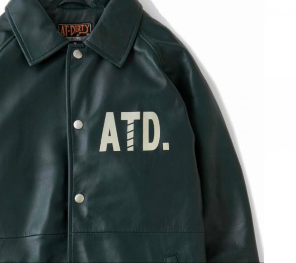 AT-DIRTY ATD LEATHER COACH JACKET GREEN(アットダーティー・ATD 