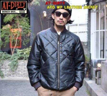 AT DIRTY ATD WP LEATHER JACKET BLACKアットダーティー・ATD WP