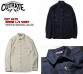 CUTRATE DENIM L/S SHIRT WHITE/INDIGO BLUE(カットレイト・デニムロングスリーブシャツ・ホワイト/インディゴブルー)