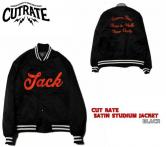 CUTRATE SATIN STUDIUM JACKET BLACK(カットレイト・サテンスタジアムジャケット・ブラック)