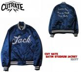 【SALE 30%OFF】 CUTRATE SATIN STUDIUM JACKET NAVY(カットレイト・サテンスタジアムジャケット・ネイビー)