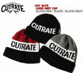 CUT RATE LOGO KNIT CAP ・BLACK/RED・BLACK・BLACK/GRAYト(カットレイト・ロゴニットキャップ・ブラック/レッド・ブラック・ブラック/グレー)