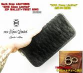 【全国30個限定】BACKDROP Leathers "2018 Xmas Limited" ZIP WALLET+TWIST RING・SUEDE(バックドロップレザーズ・2018クリスマス限定ジップウォレット サイフ・ツインリング・スエード)