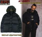 AT-DIRTY HIGH VOLTAGE DOWN JACKET BLACK(ドレスヒッピー・ハイボルテージダウンジャケット・ブラック)