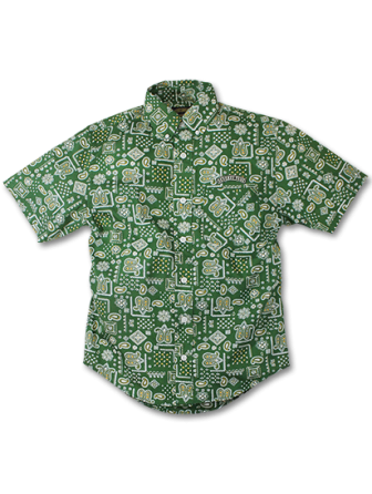 SEVENTY FOUR PAISLEY B.D. SHIRTS S/S GREEN(セブンティーフォー・ペイズリーB.Dシャツ・グリーン)