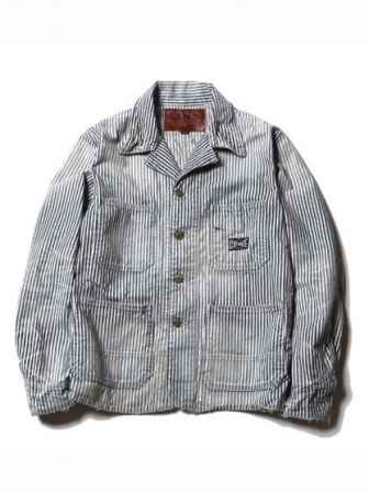 【SALE 30%OFF】 CUTRATE HICKORY COVERALL JACKET(カットレート・ダメージ加工ヒッコリージャケット)